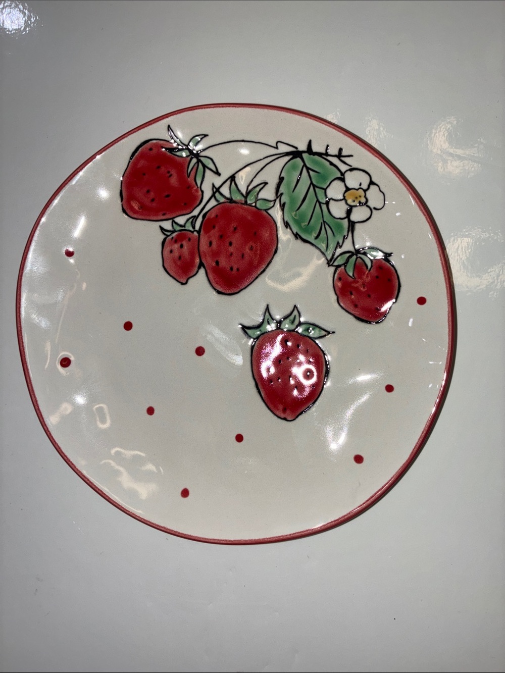 Eli + Ana Jewel of the Garden 8 inch Steawberry Salad Plate - 2 Plates